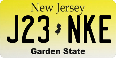 NJ license plate J23NKE
