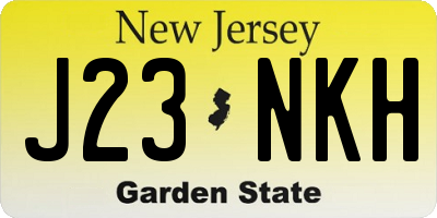 NJ license plate J23NKH