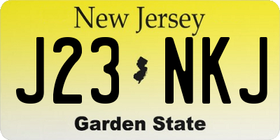 NJ license plate J23NKJ
