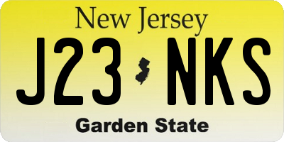 NJ license plate J23NKS