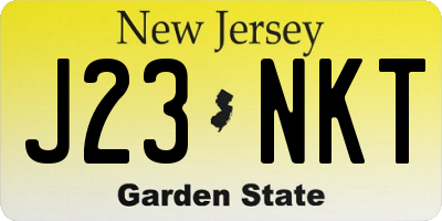NJ license plate J23NKT