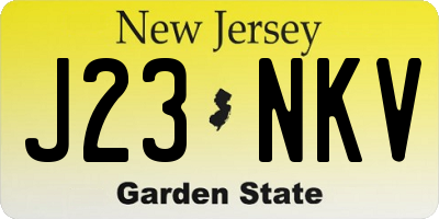 NJ license plate J23NKV