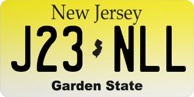 NJ license plate J23NLL