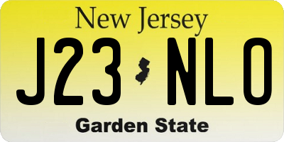 NJ license plate J23NLO