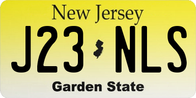 NJ license plate J23NLS