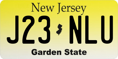 NJ license plate J23NLU
