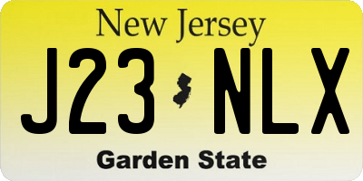 NJ license plate J23NLX