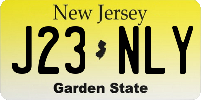 NJ license plate J23NLY