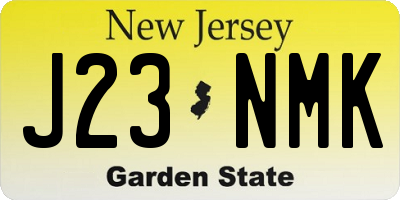 NJ license plate J23NMK