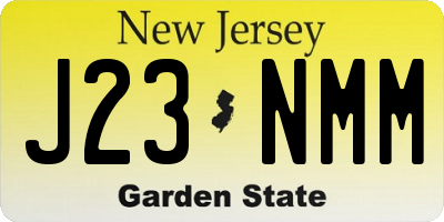 NJ license plate J23NMM