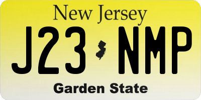 NJ license plate J23NMP