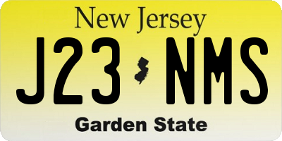 NJ license plate J23NMS