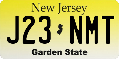 NJ license plate J23NMT