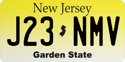 NJ license plate J23NMV