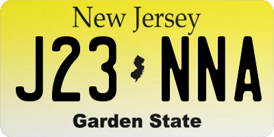 NJ license plate J23NNA