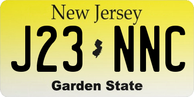 NJ license plate J23NNC