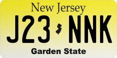 NJ license plate J23NNK