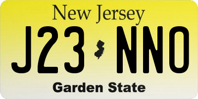 NJ license plate J23NNO