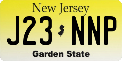NJ license plate J23NNP