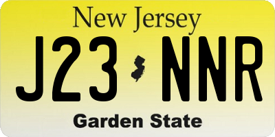 NJ license plate J23NNR