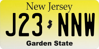 NJ license plate J23NNW