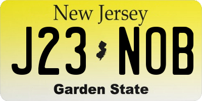 NJ license plate J23NOB
