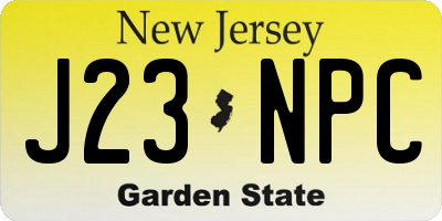 NJ license plate J23NPC
