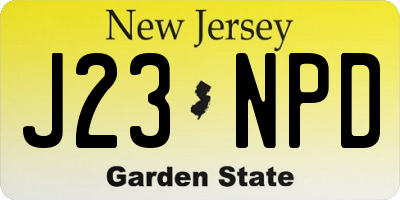 NJ license plate J23NPD
