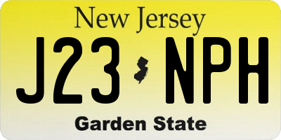 NJ license plate J23NPH