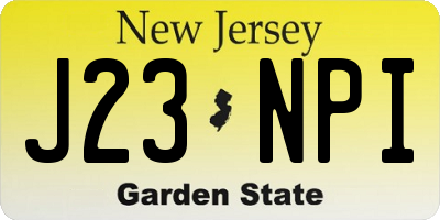 NJ license plate J23NPI