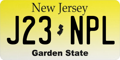 NJ license plate J23NPL