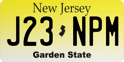 NJ license plate J23NPM