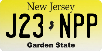 NJ license plate J23NPP