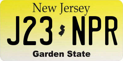 NJ license plate J23NPR