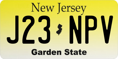 NJ license plate J23NPV