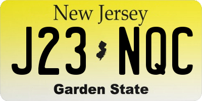 NJ license plate J23NQC