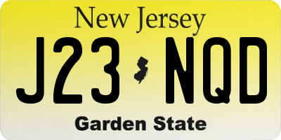 NJ license plate J23NQD