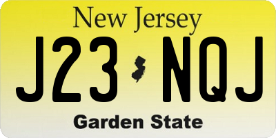 NJ license plate J23NQJ