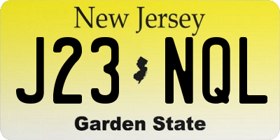 NJ license plate J23NQL