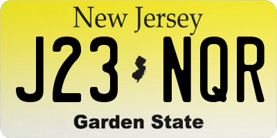 NJ license plate J23NQR