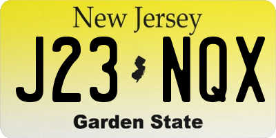NJ license plate J23NQX