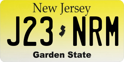 NJ license plate J23NRM