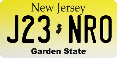 NJ license plate J23NRO