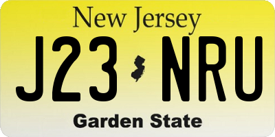 NJ license plate J23NRU