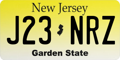NJ license plate J23NRZ