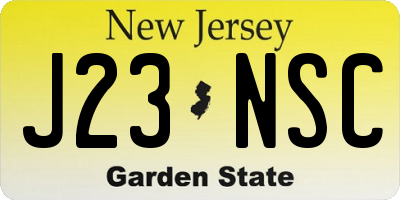 NJ license plate J23NSC
