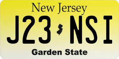NJ license plate J23NSI