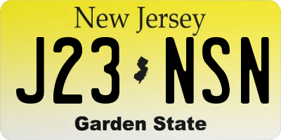 NJ license plate J23NSN