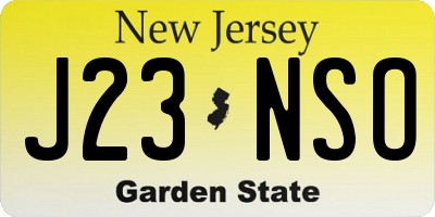NJ license plate J23NSO