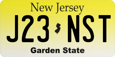 NJ license plate J23NST